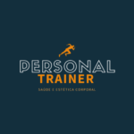 Personal Trainer Azul e Laranja Logo